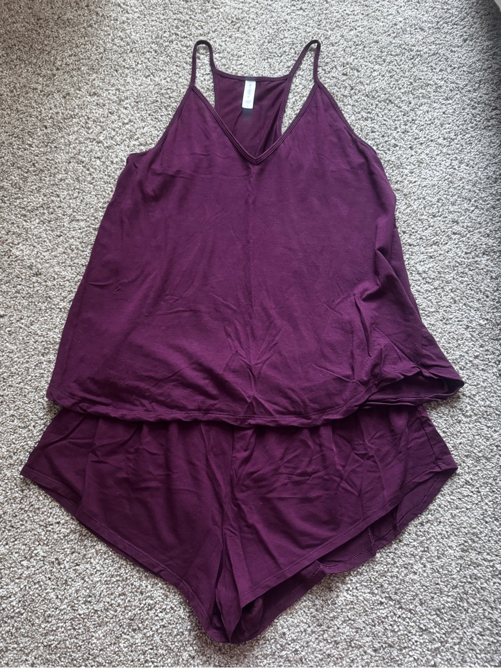 Athleta Nighttime Bliss Sleep Cami Short Set S Purple